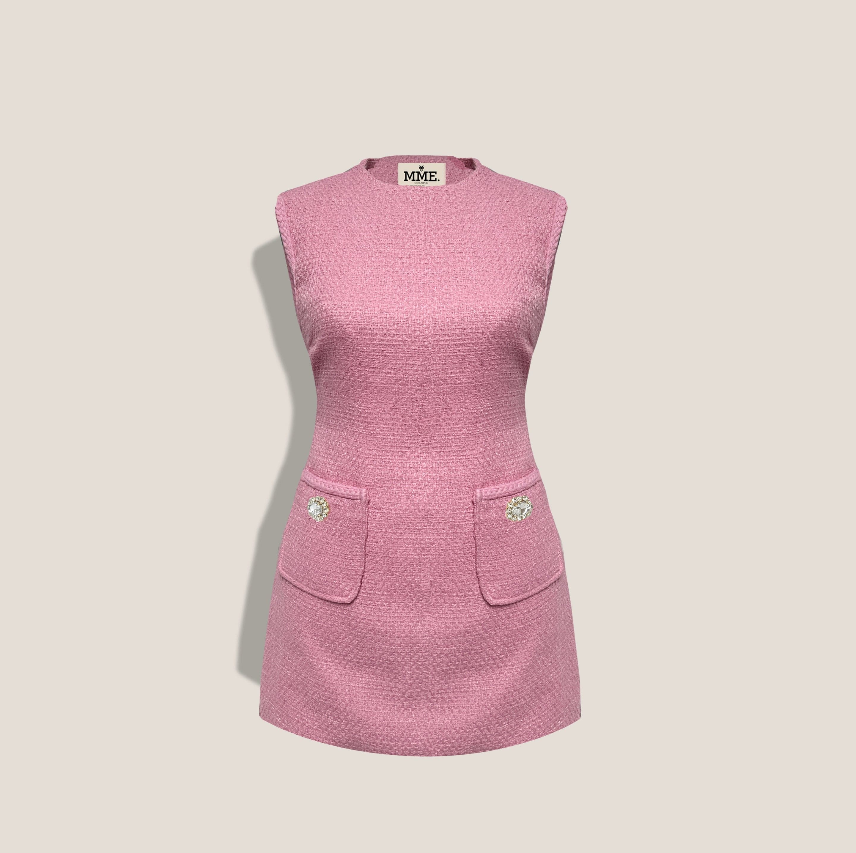 MME. Mink Dress MME. Turlington Bouclé Dress - Rose Pink