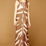 MME. Mink Dress "Zebra" Garden Dress - Cognac