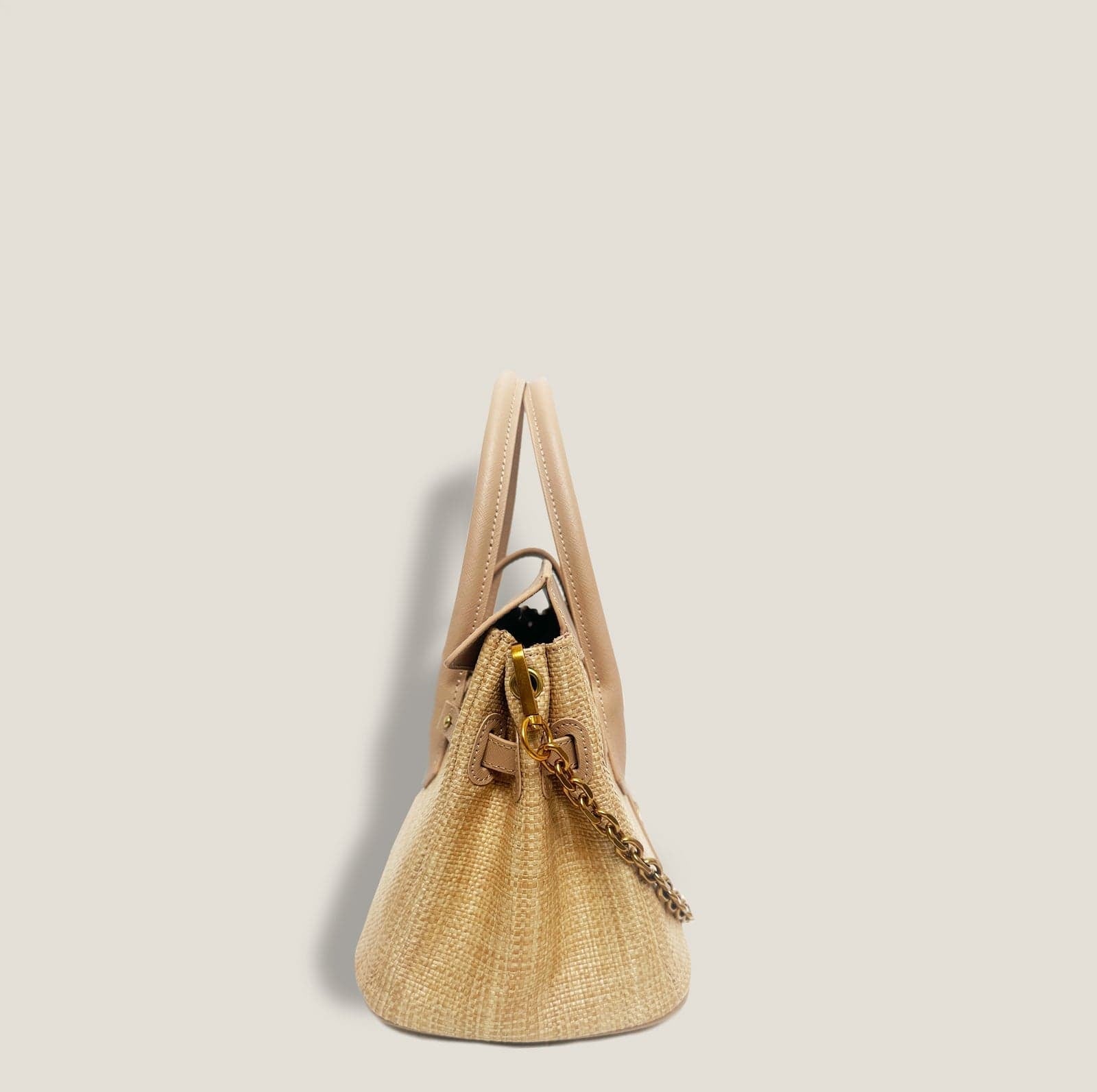 MME. Mink Handbags The ONASSIS 30 WOVEN TOTE - NUDE