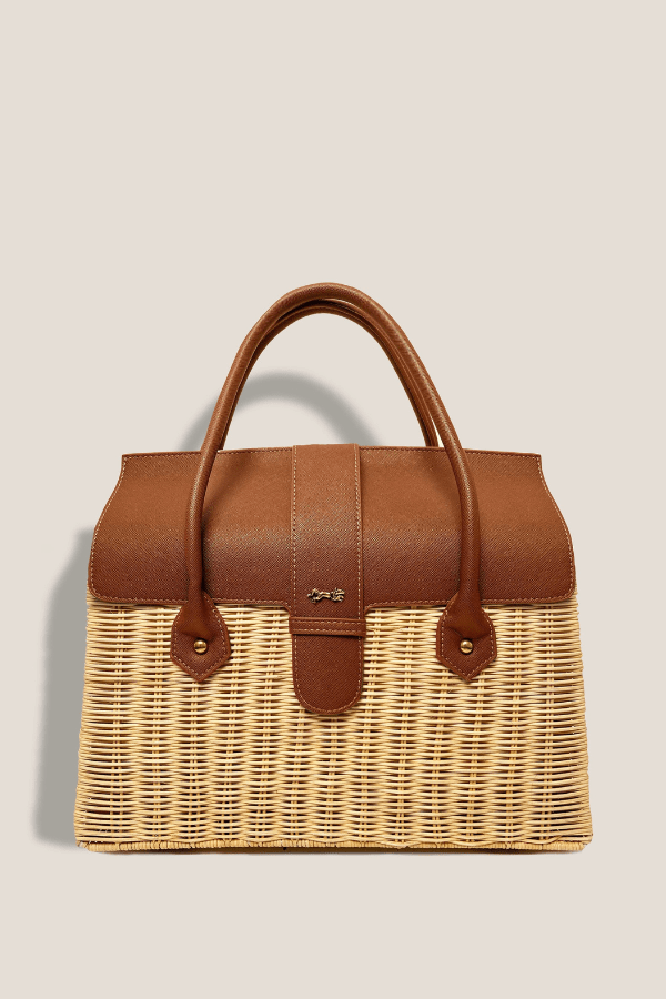 MME. Mink Handbags The Onassis 35 Basket - Cognac