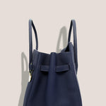 MME. Mink Handbags The ONASSIS 35 TOTE - TOGO NAVY