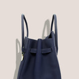 MME. Mink Handbags The ONASSIS 35 TOTE - TOGO NAVY