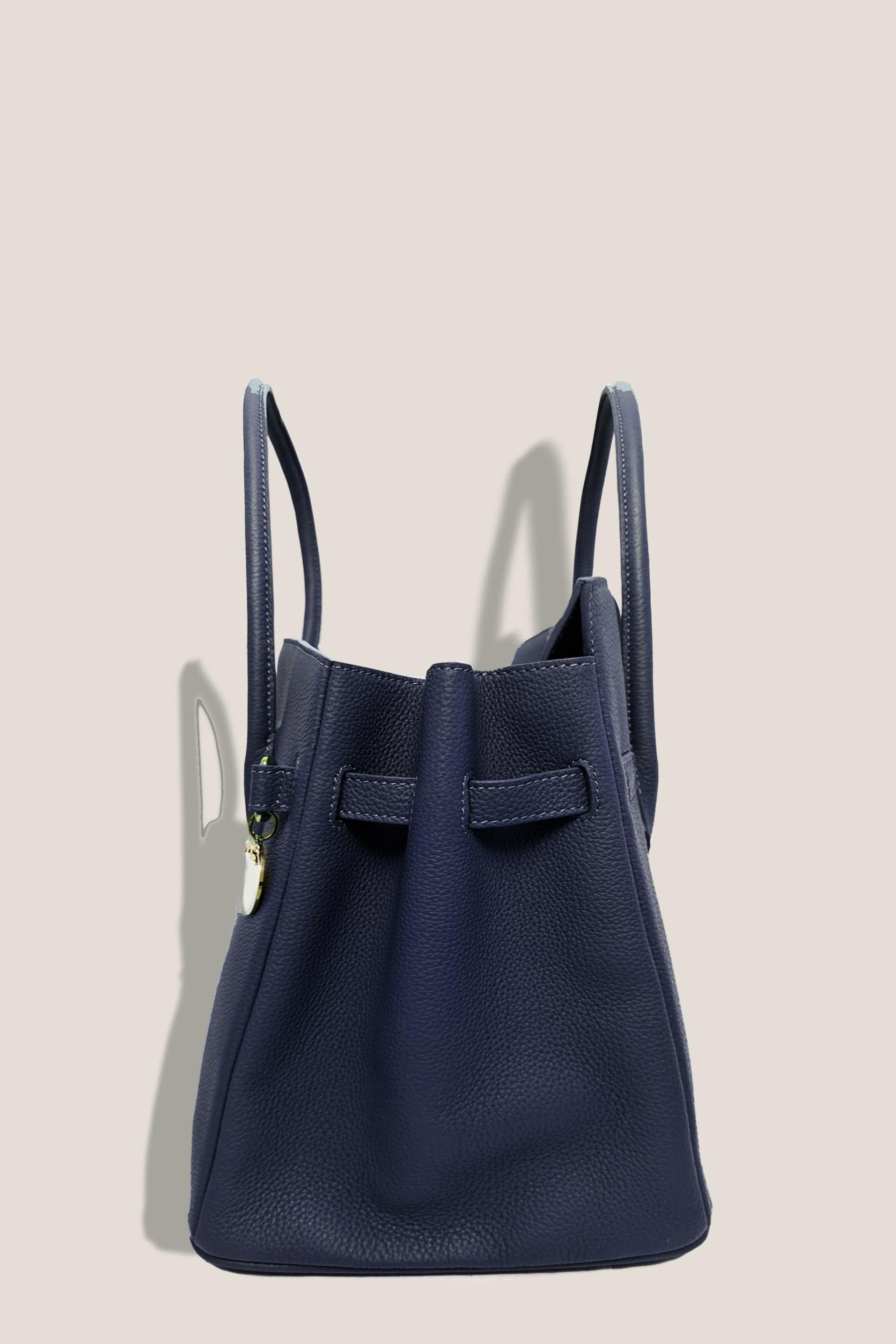 MME. Mink Handbags The ONASSIS 35 TOTE - TOGO NAVY