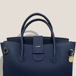 MME. Mink Handbags The ONASSIS 35 TOTE - TOGO NAVY