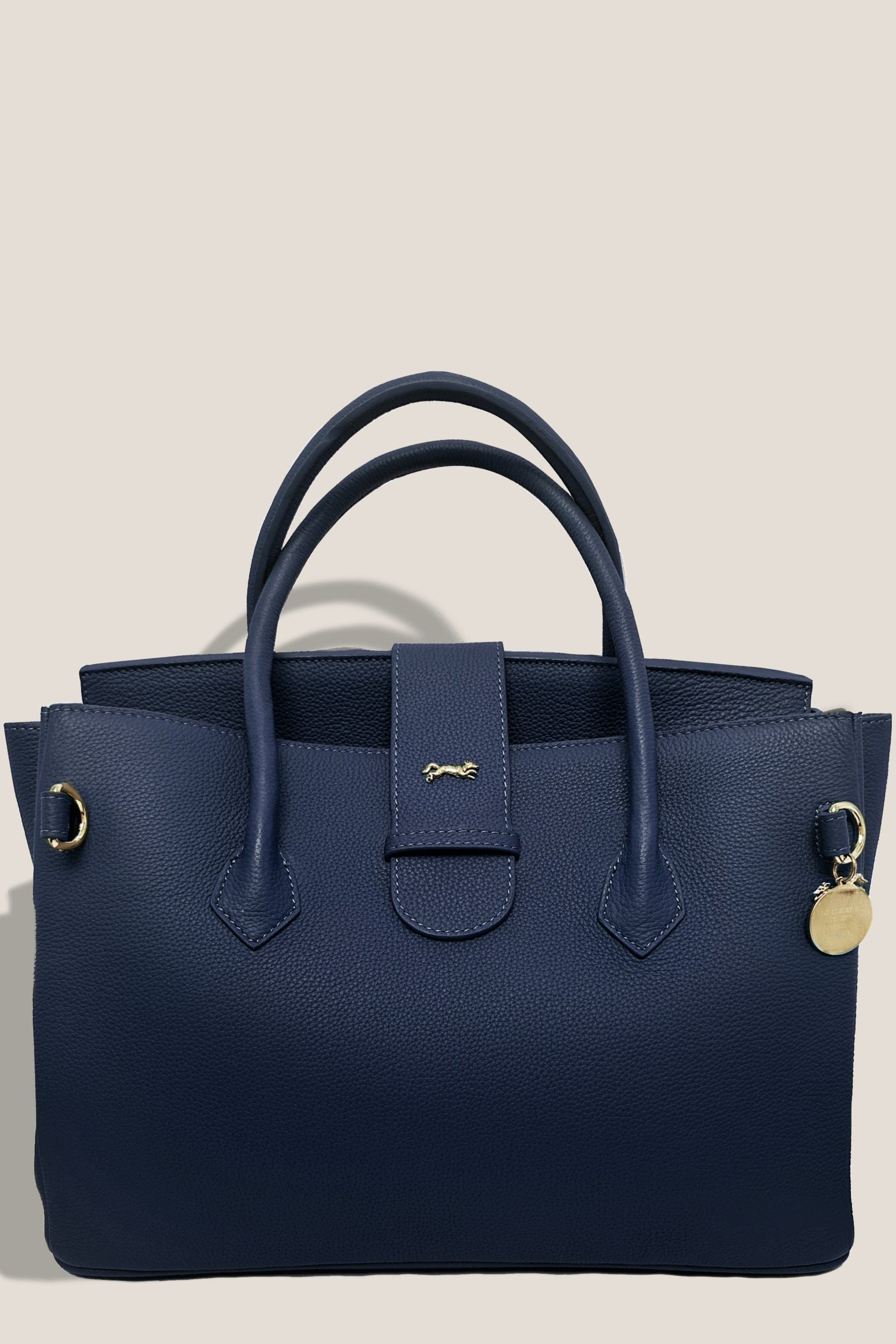 MME. Mink Handbags The ONASSIS 35 TOTE - TOGO NAVY