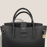 MME. Mink Handbags The ONASSIS 35 TOTE - TOGO NOIR