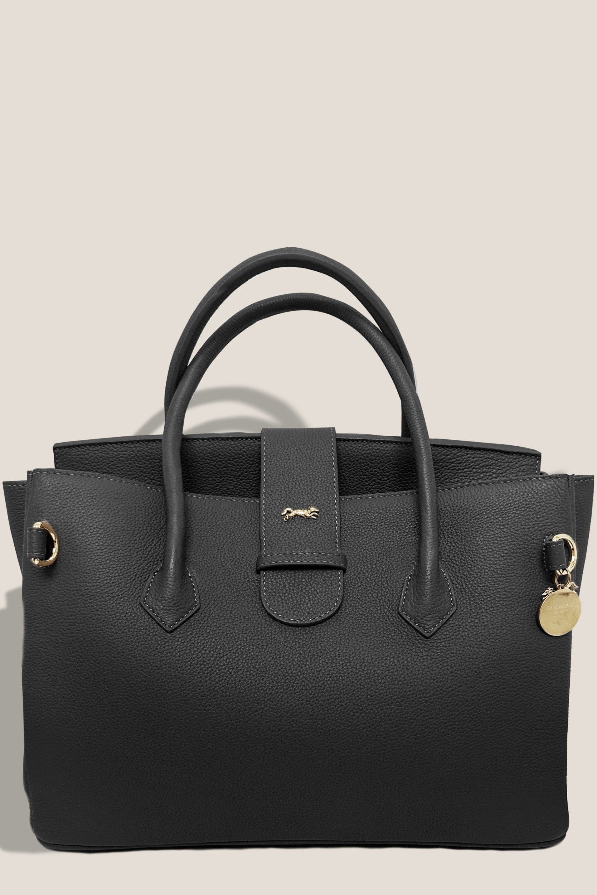 MME. Mink Handbags The ONASSIS 35 TOTE - TOGO NOIR