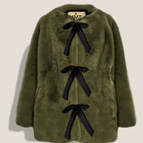 MME. Mink Jacket S Darcy Bow Jacket- Winter Moss