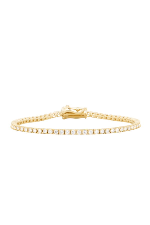 Modern Gem Co Bracelet Mae Gold 2mm Round Tennis Bracelet