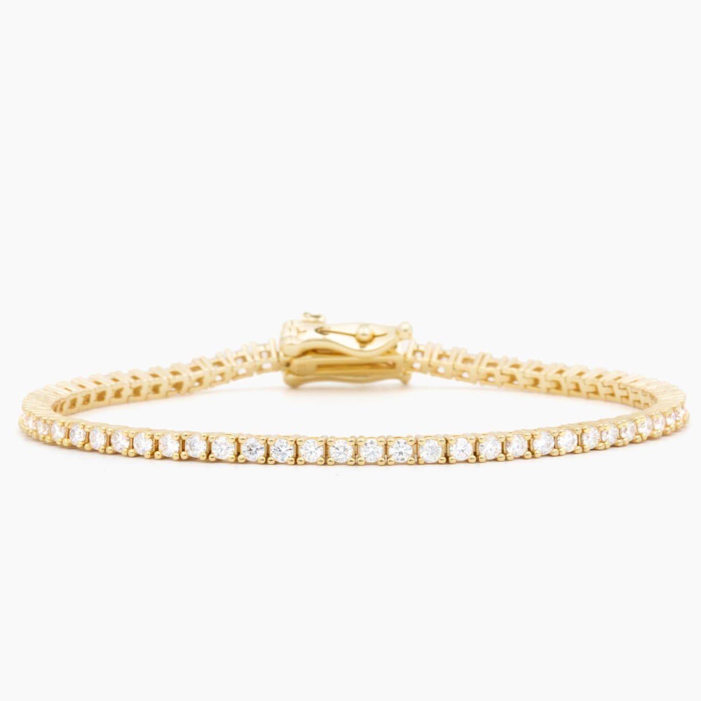 Modern Gem Co Bracelet Mae Gold 2mm Round Tennis Bracelet