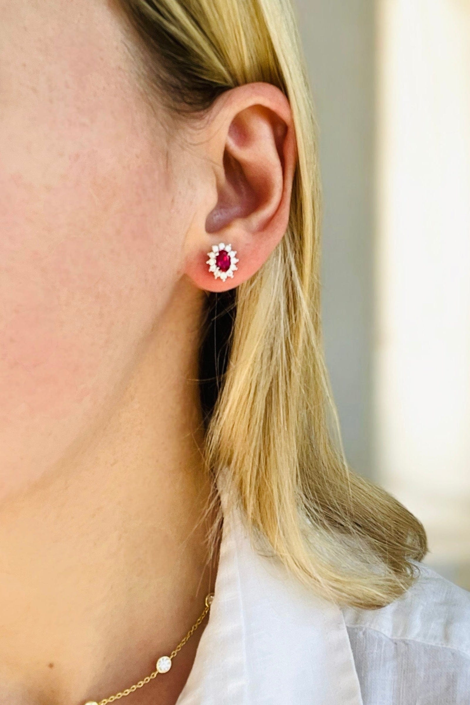 Modern Gem Co Earrings Bea Red Ruby Studs