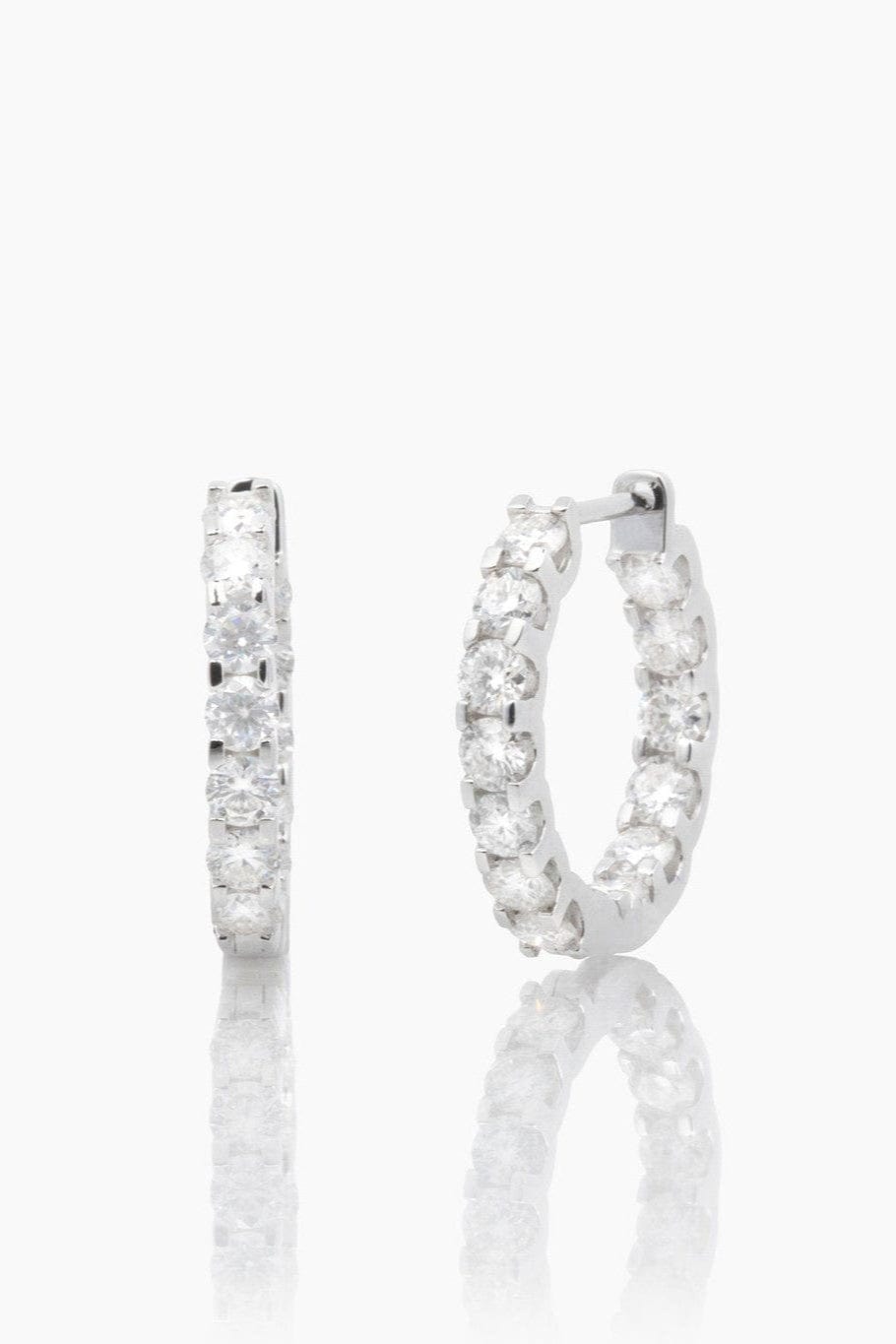 Modern Gem Co Earrings Mae Round Brilliant Hoop