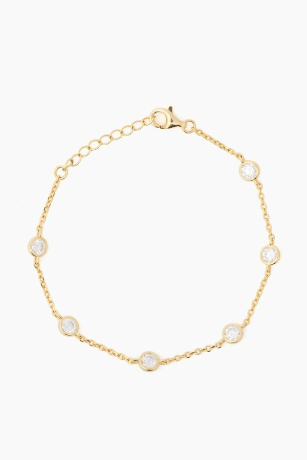 Lena Round Bezel Stationary Bracelet