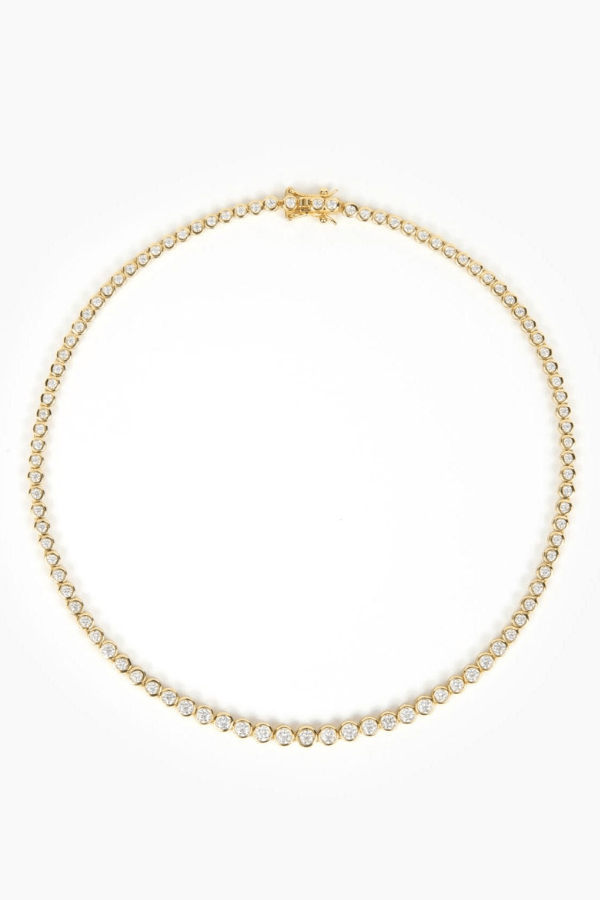 Remi Graduated Tennis Bezel Necklace