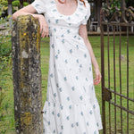 Never A Wallflower Dress Chloe Maxi Dress Blue Green Floral Jacquard
