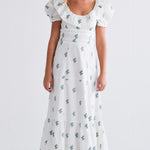 Never A Wallflower Dress XS / Blue Green Floral Jacquard Chloe Maxi Dress Blue Green Floral Jacquard