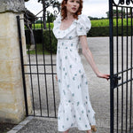 Never A Wallflower Dress Chloe Maxi Dress Blue Green Floral Jacquard