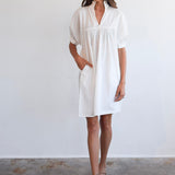 Never A Wallflower dress XS / Snow White Poplin High Neck Dress Snow White Poplin