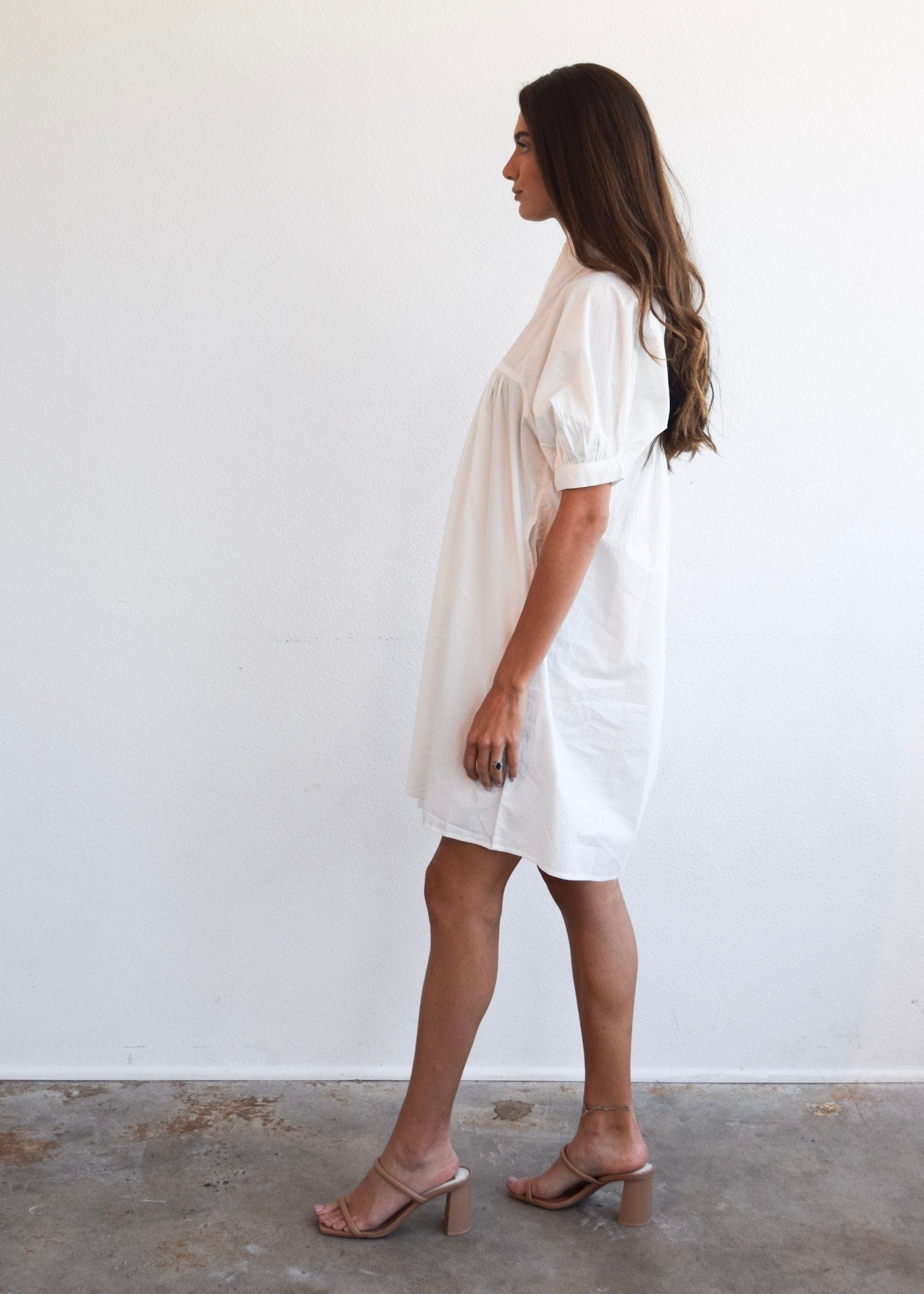 Never A Wallflower dress High Neck Dress Snow White Poplin