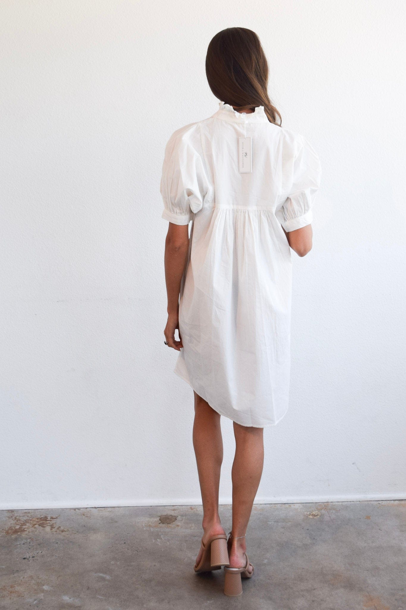 Never A Wallflower dress High Neck Dress Snow White Poplin