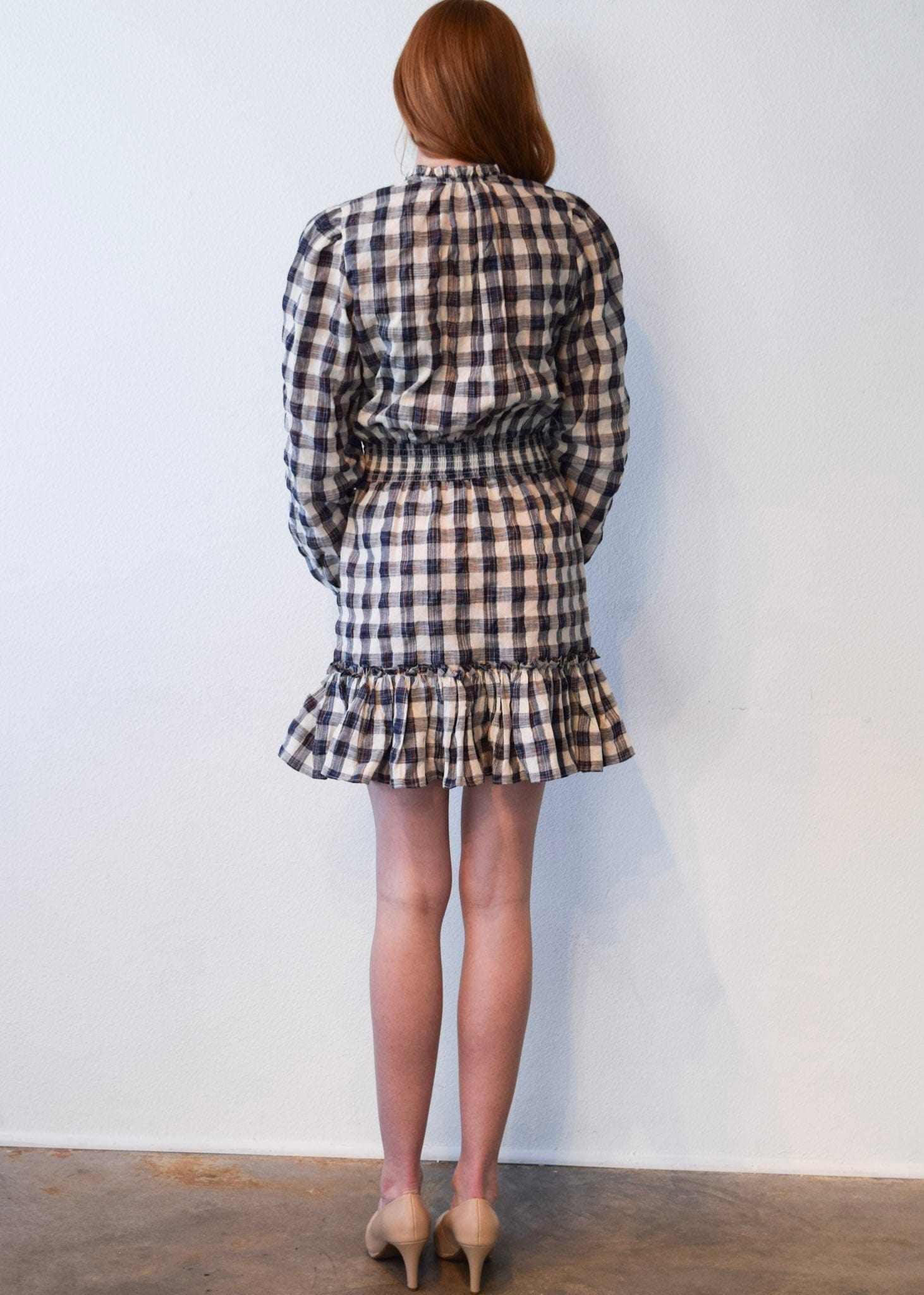 Never A Wallflower Dress Primrose Short Dress Navy Plaid