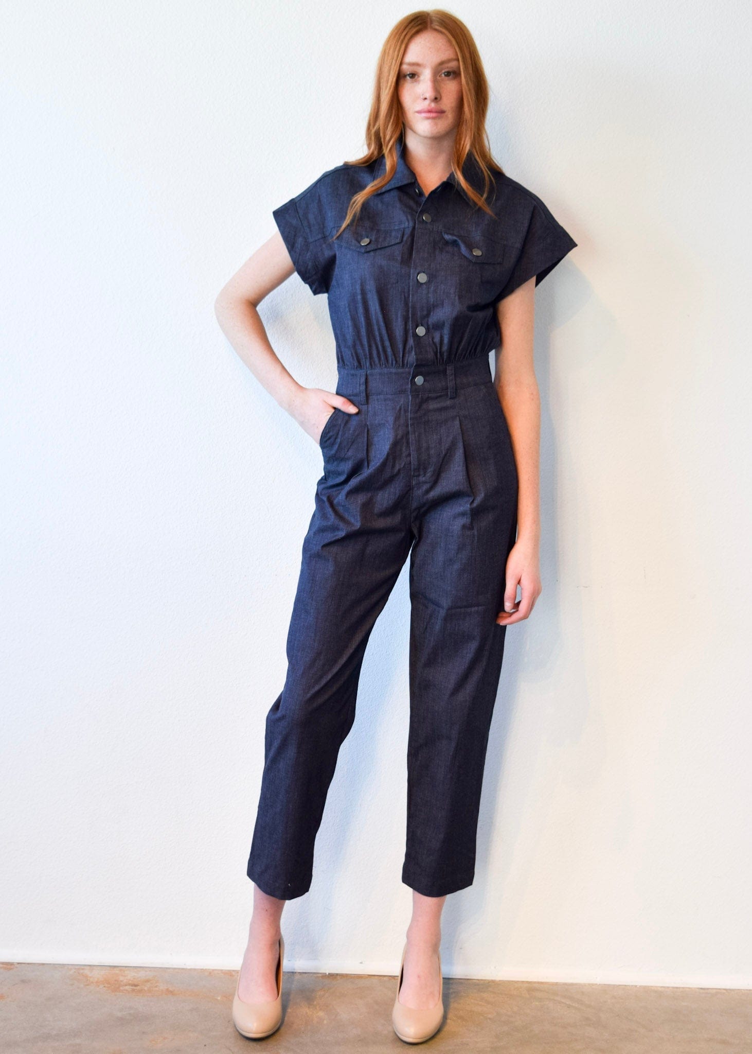 Never A Wallflower Jumpsuit XS / Dark Blue Denim Denim Jumpsuit Dark Blue Denim