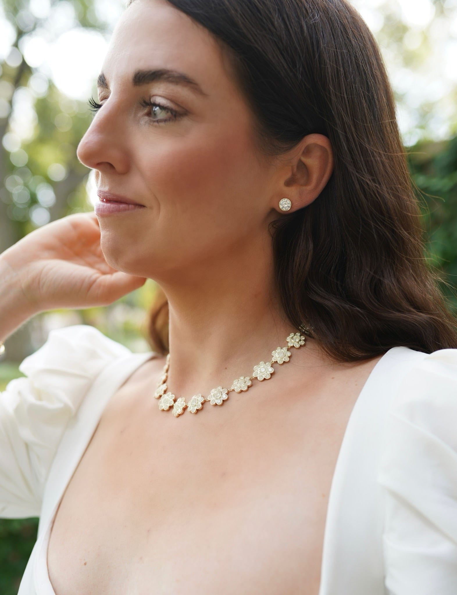 Nicola Bathie Jewelry Earrings Blanc Bezel Studs