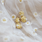 Nicola Bathie Jewelry Earrings Golden Embellished & Pearly Seashell Drop