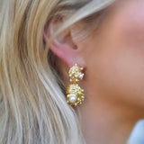 Nicola Bathie Jewelry Earrings Golden Embellished & Pearly Seashell Drop