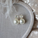 Nicola Bathie Jewelry earrings Golden Flower + Pearl Drop