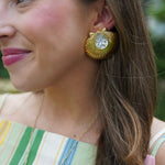 Nicola Bathie Jewelry earrings Golden Seashell Stud