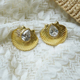 Nicola Bathie Jewelry Earrings Golden Seashell Stud