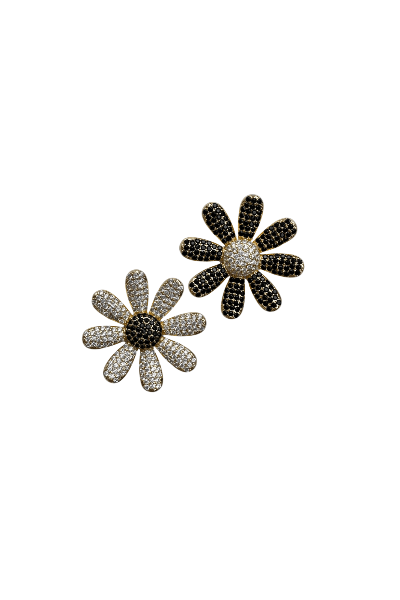 Nicola Bathie Jewelry Earrings Noir & Blanc Mismatch Daisy Stud