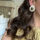 Nicola Bathie Jewelry Earrings Oversize Canary Embellished Studs