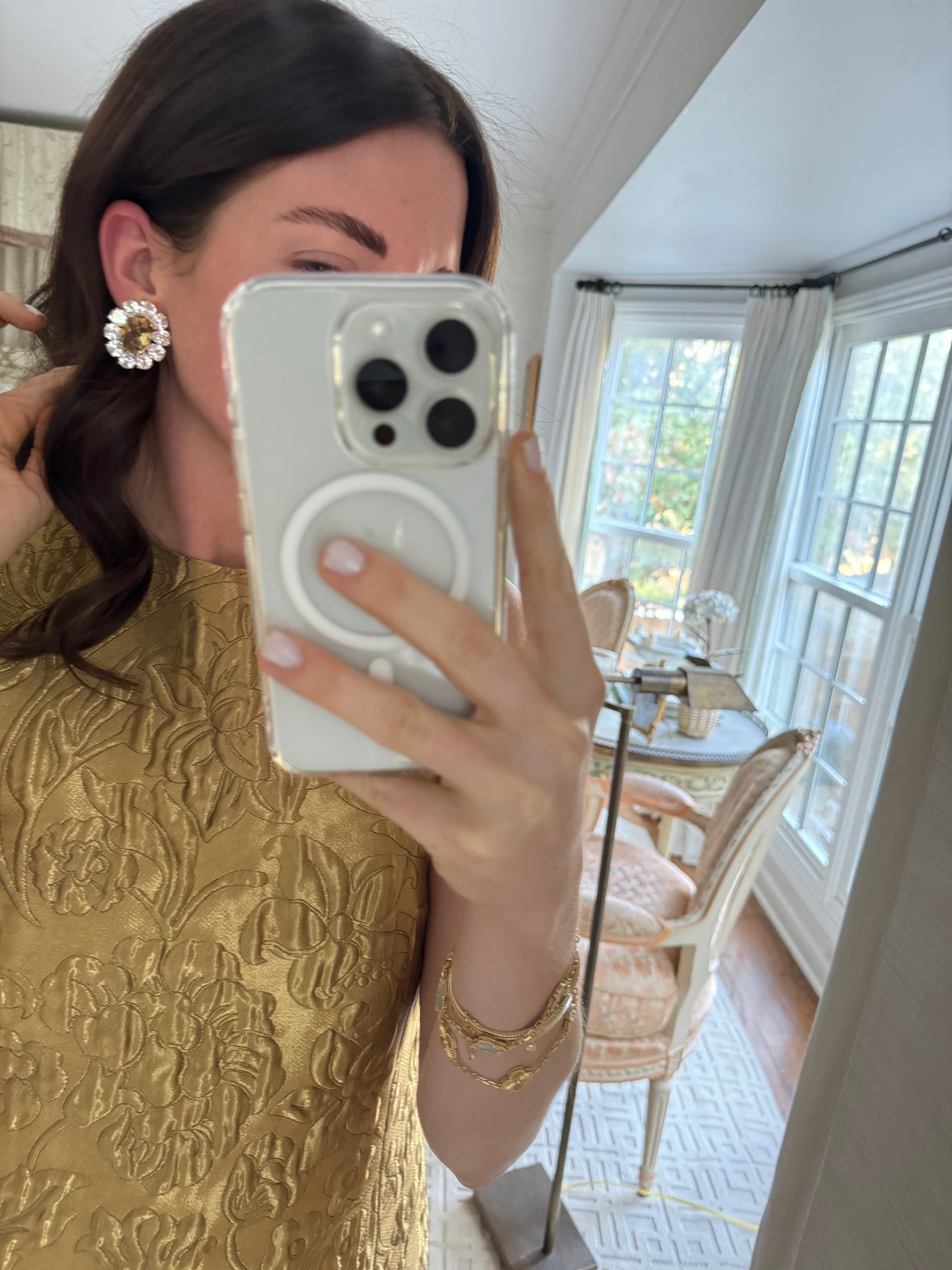 Nicola Bathie Jewelry Earrings Oversize Canary Embellished Studs