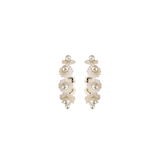 Nicola Bathie Jewelry Earrings Petite Mother Of Pearl Wildflower Hoops