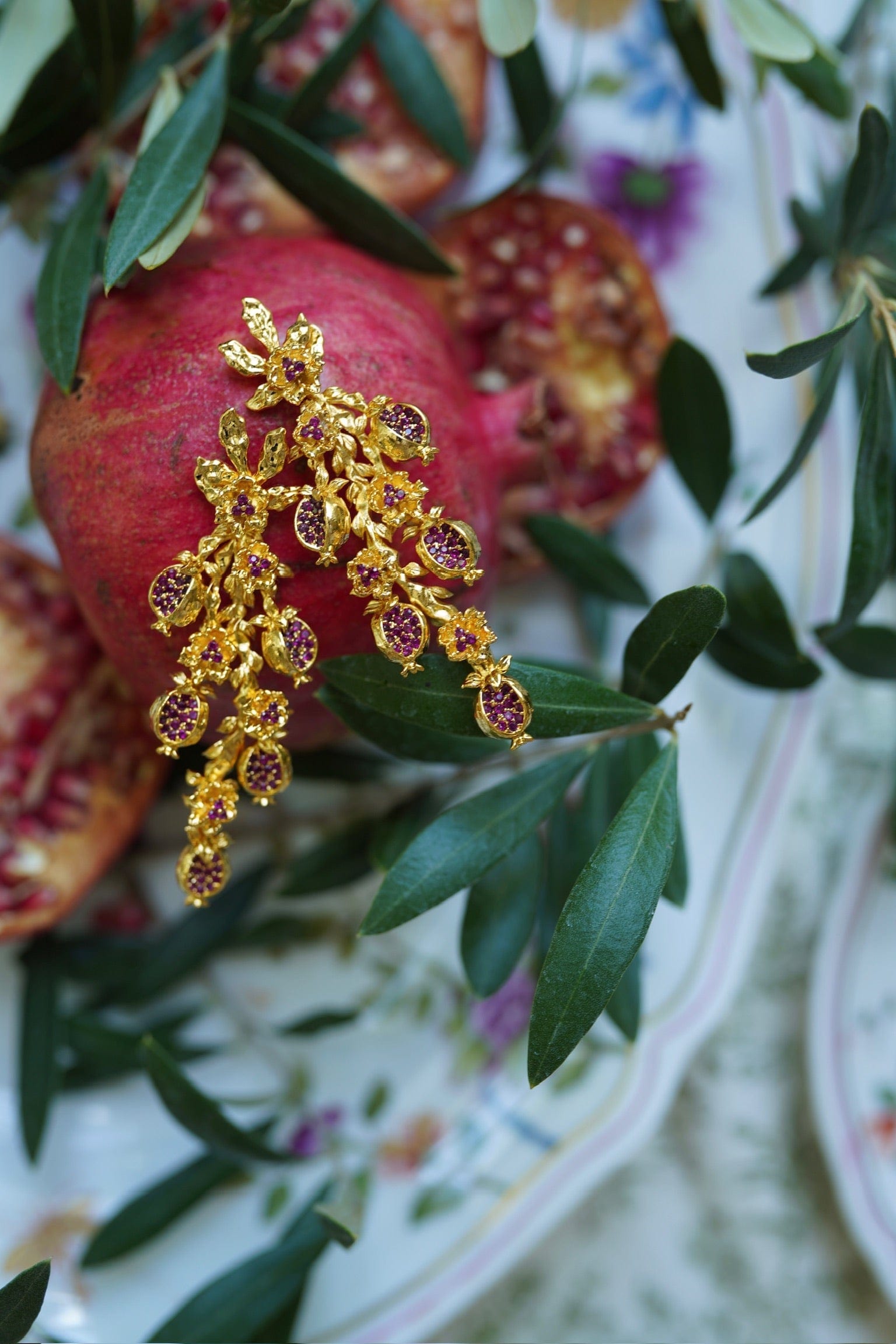 Nicola Bathie Jewelry earrings Pomegranate Vines