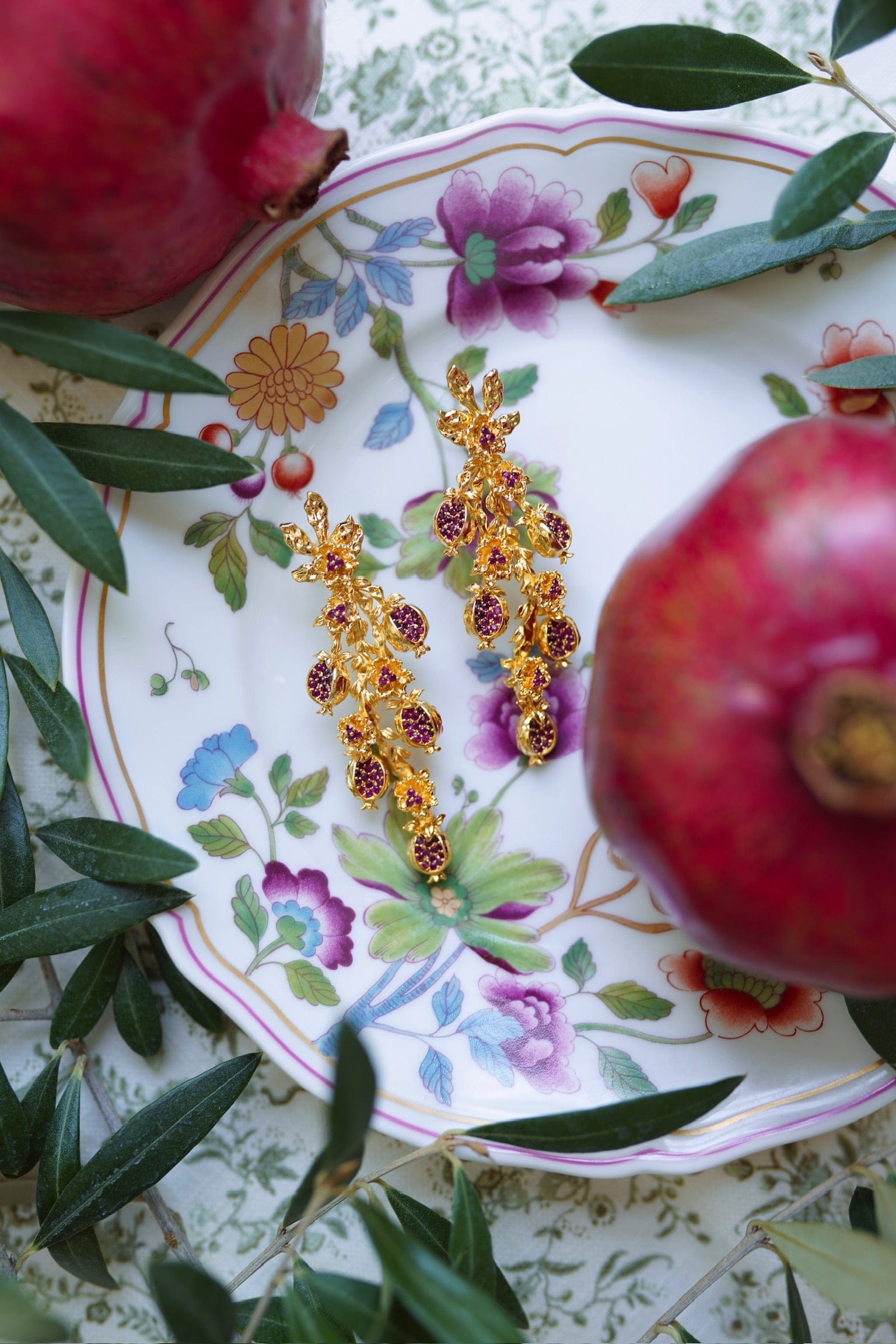 Nicola Bathie Jewelry earrings Pomegranate Vines