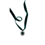 Nicola Bathie Jewelry necklace Emerald Velvet & Emerald Drop Choker