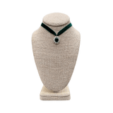 Nicola Bathie Jewelry necklace Emerald Velvet & Emerald Drop Choker