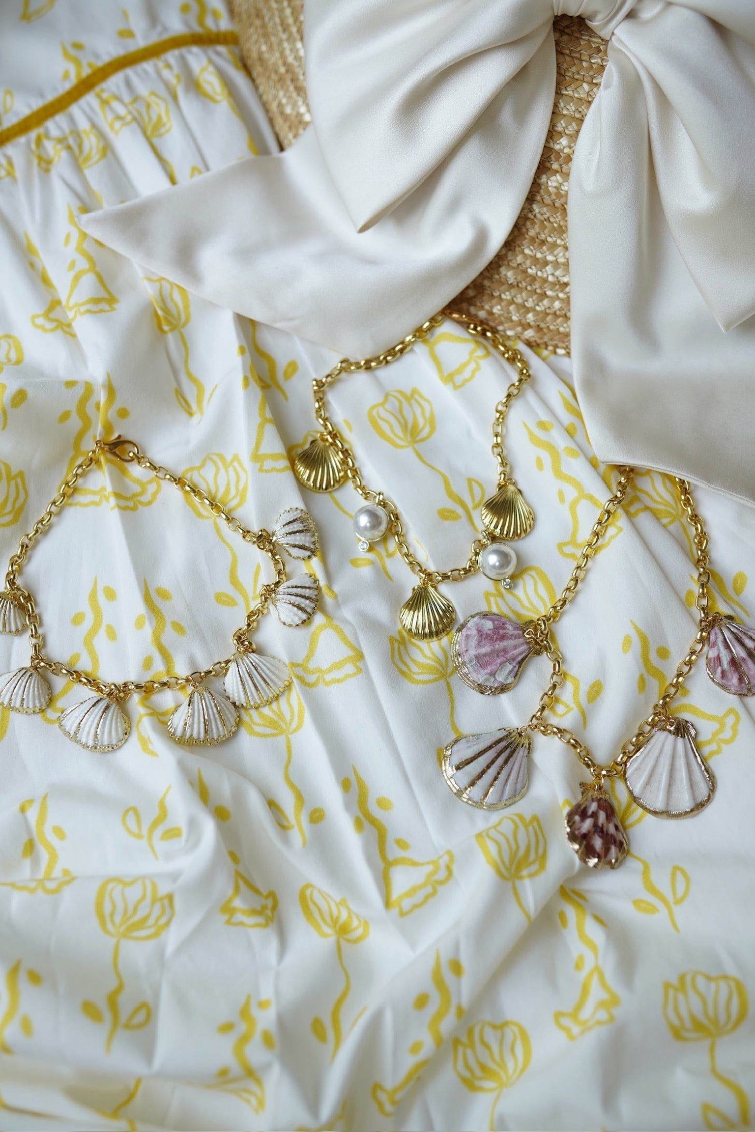 Nicola Bathie Jewelry necklace Limited Edition: Golden Chunky Chain & Ivory Seashell Charm Necklace