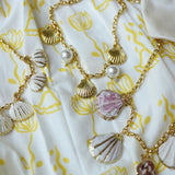 Nicola Bathie Jewelry necklace Limited Edition: Golden Chunky Chain & Ivory Seashell Charm Necklace