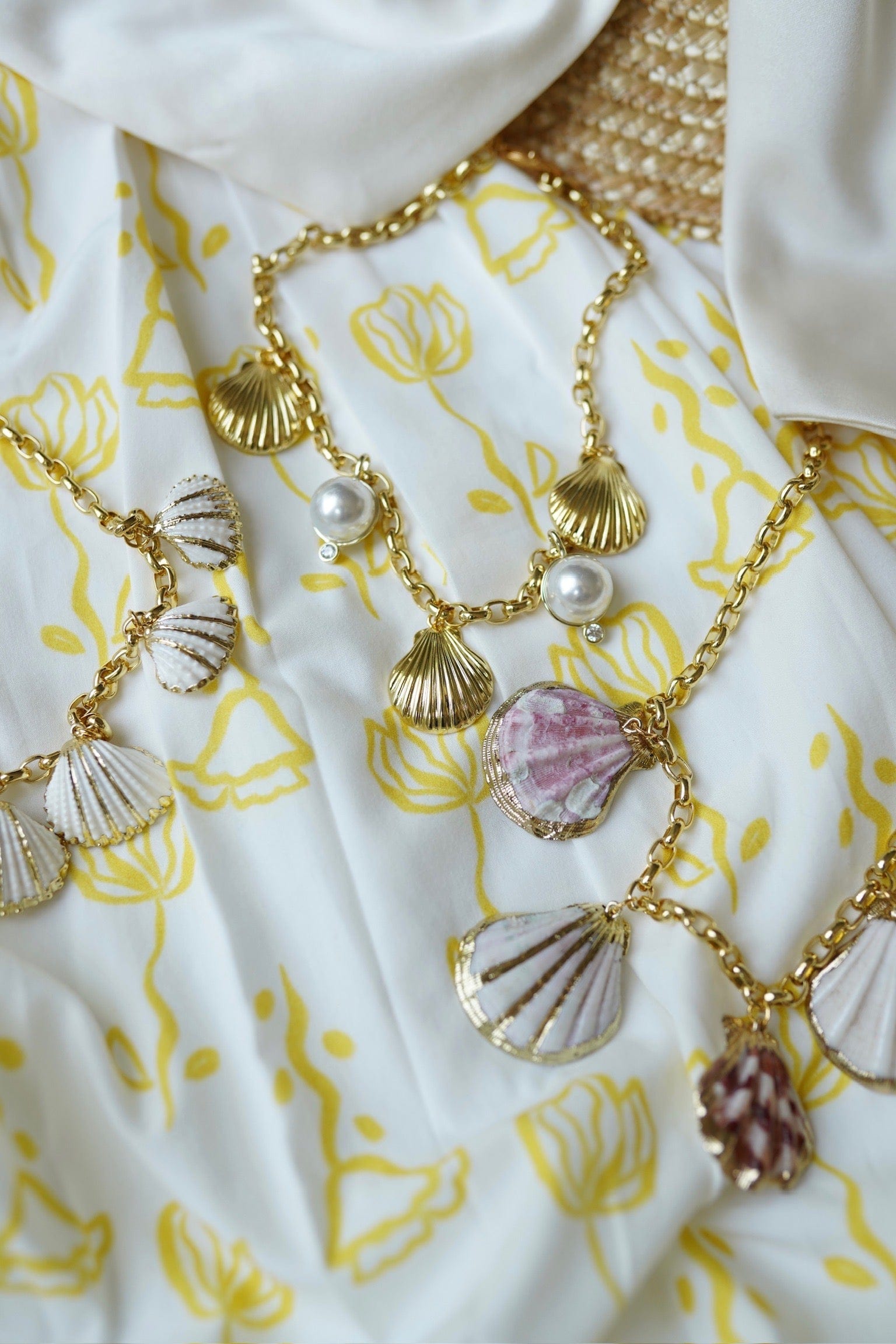 Nicola Bathie Jewelry necklace Limited Edition: Golden Chunky Chain & Ivory Seashell Charm Necklace