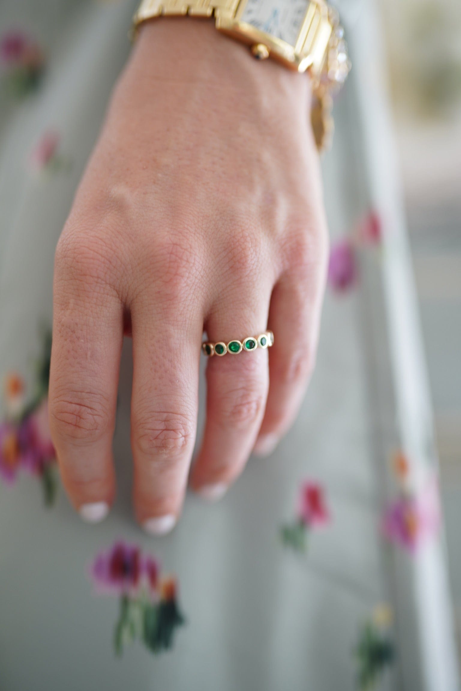 Nicola Bathie Jewelry Ring Pre-Order - Emerald Bezel Band