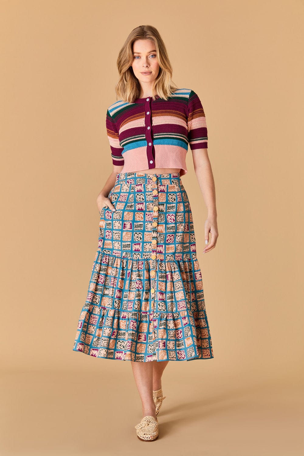 OLIVIA by Livro Skirt Eloise Skirt- Sea Tiles