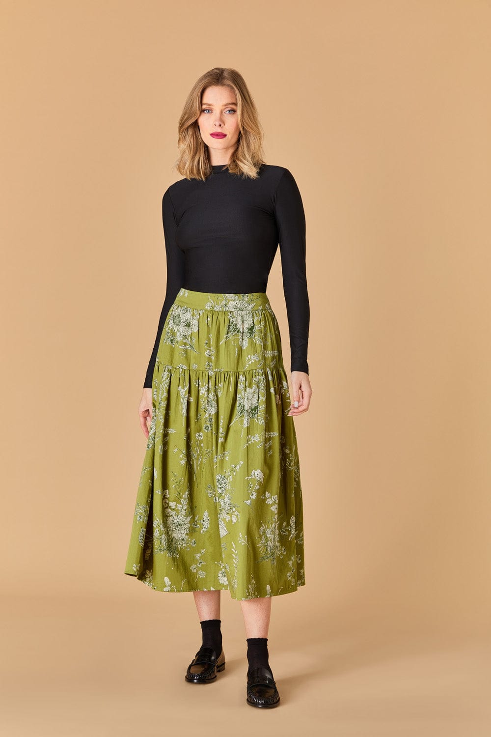 OLIVIA by Livro Skirt Quinn Skirt- Evergreen Bouquets