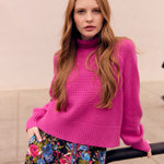 OLIVIA by Livro Sweater Willow Turtleneck Sweater- Hot Pink