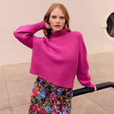 OLIVIA by Livro Sweater Willow Turtleneck Sweater- Hot Pink