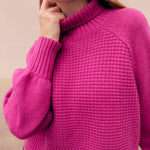 OLIVIA by Livro Sweater Willow Turtleneck Sweater- Hot Pink