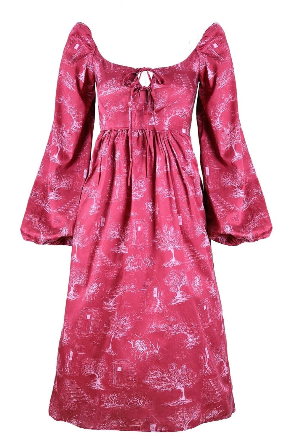 Onirik Dress Marcela Dress / Ruby Red + Alabaster Toile Cotton